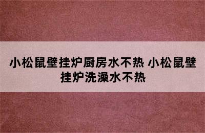 小松鼠壁挂炉厨房水不热 小松鼠壁挂炉洗澡水不热